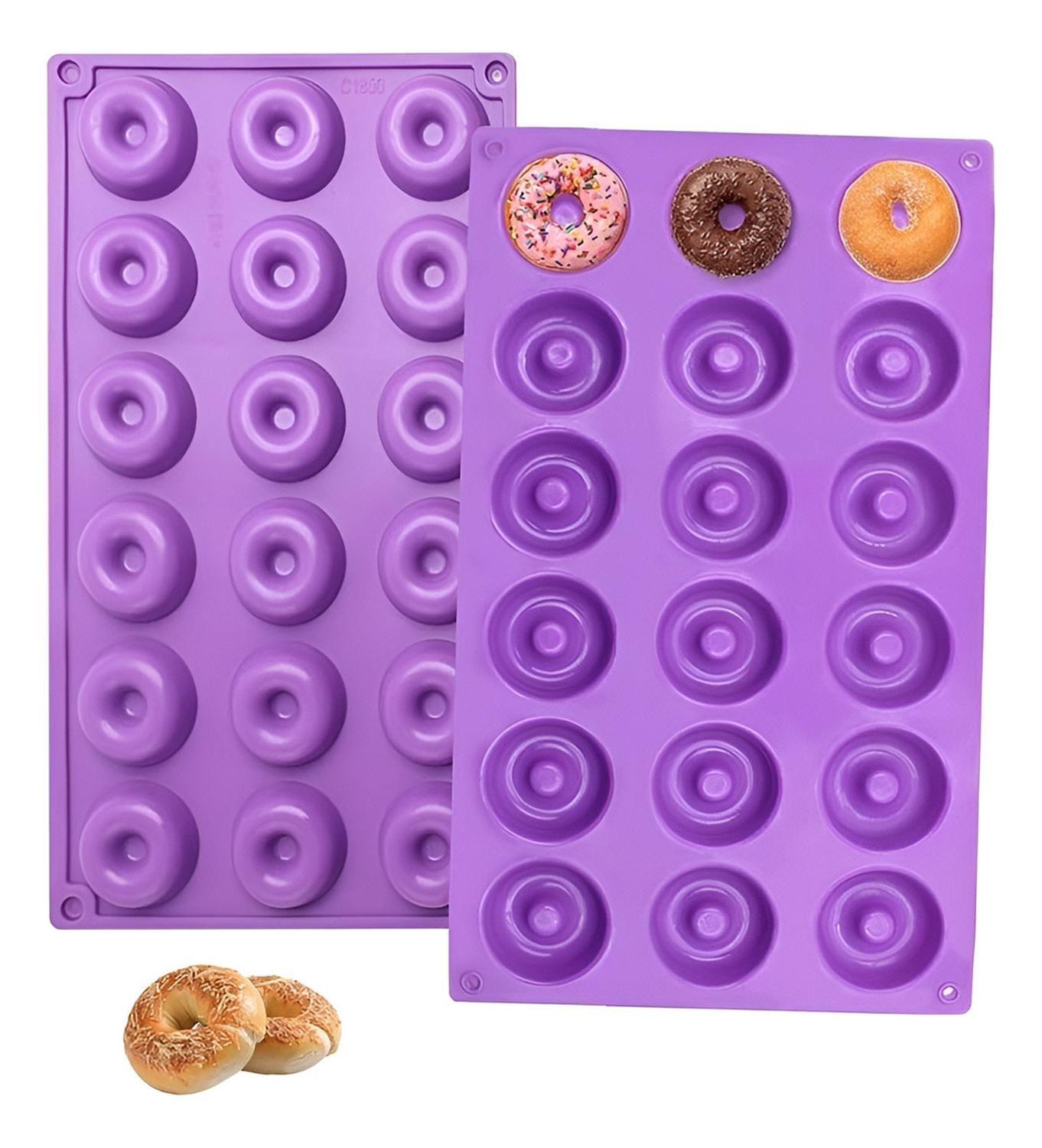 2 Moldes Reposteria Molde Silicona Molde Mini Donuts 18cav Multicolor / Molde Mini Donas 18cav-0