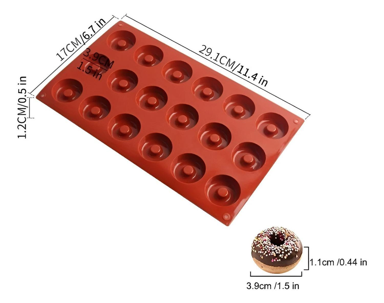 2 Moldes Reposteria Molde Silicona Molde Mini Donuts 18cav Multicolor / Molde Mini Donas 18cav-2