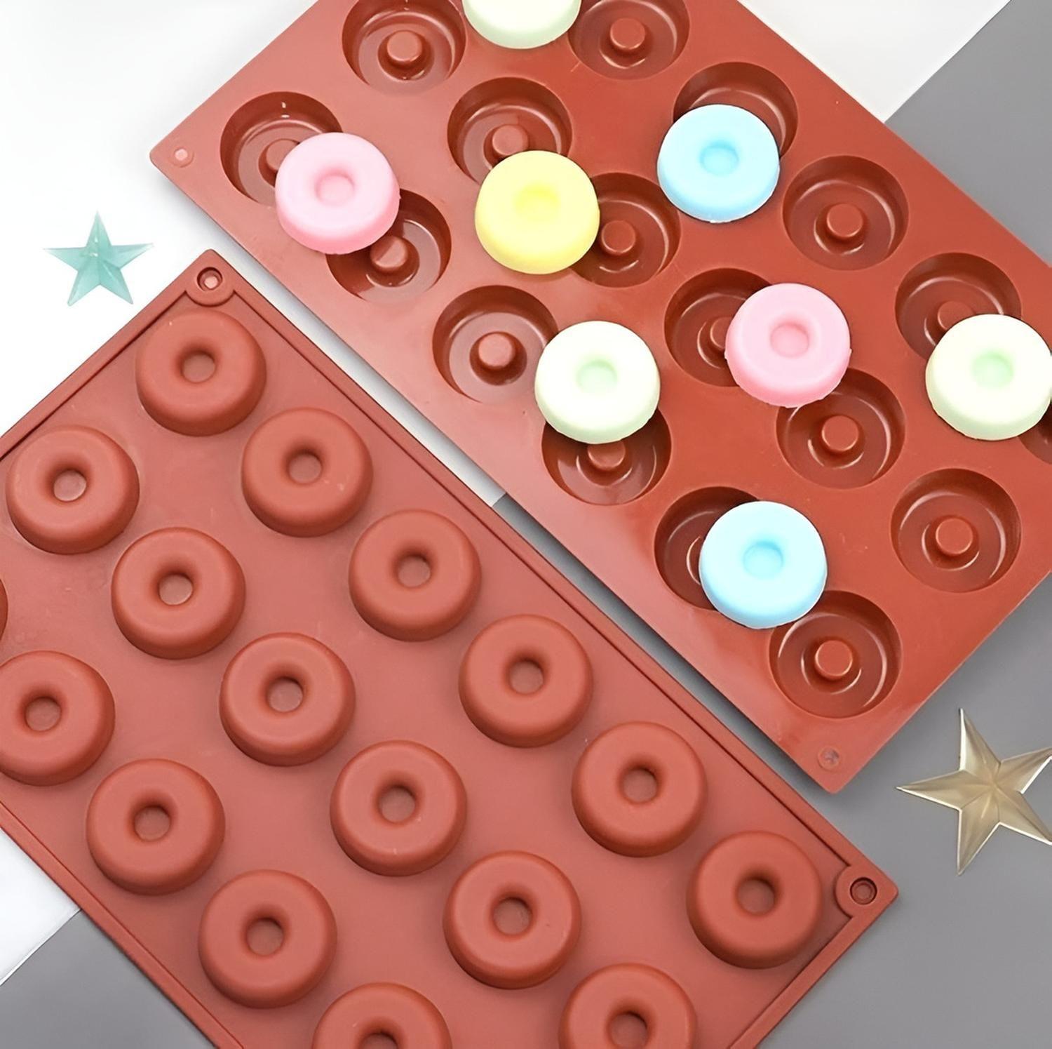 2 Moldes Reposteria Molde Silicona Molde Mini Donuts 18cav Multicolor / Molde Mini Donas 18cav-6