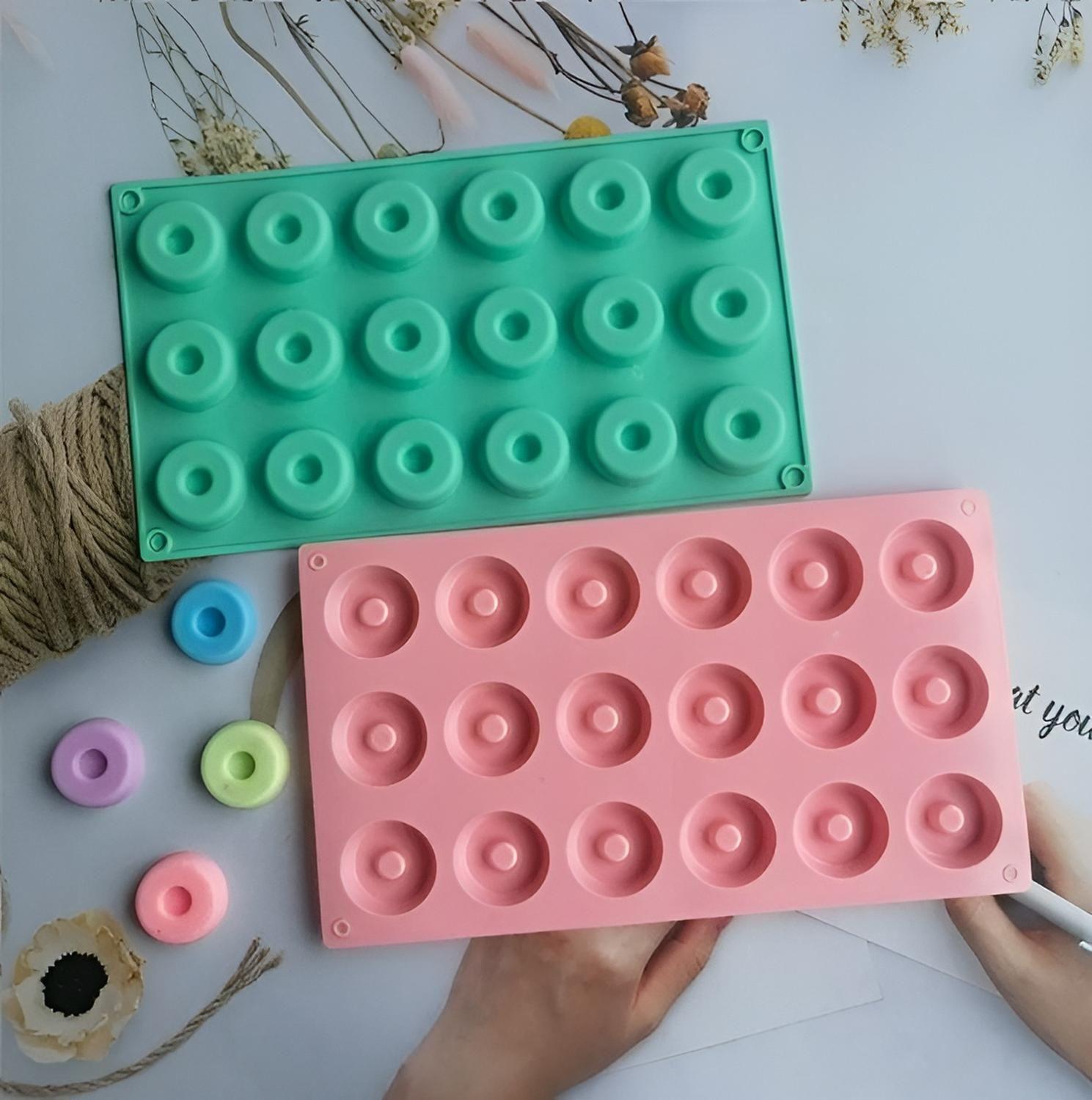 2 Moldes Reposteria Molde Silicona Molde Mini Donuts 18cav Multicolor / Molde Mini Donas 18cav-7