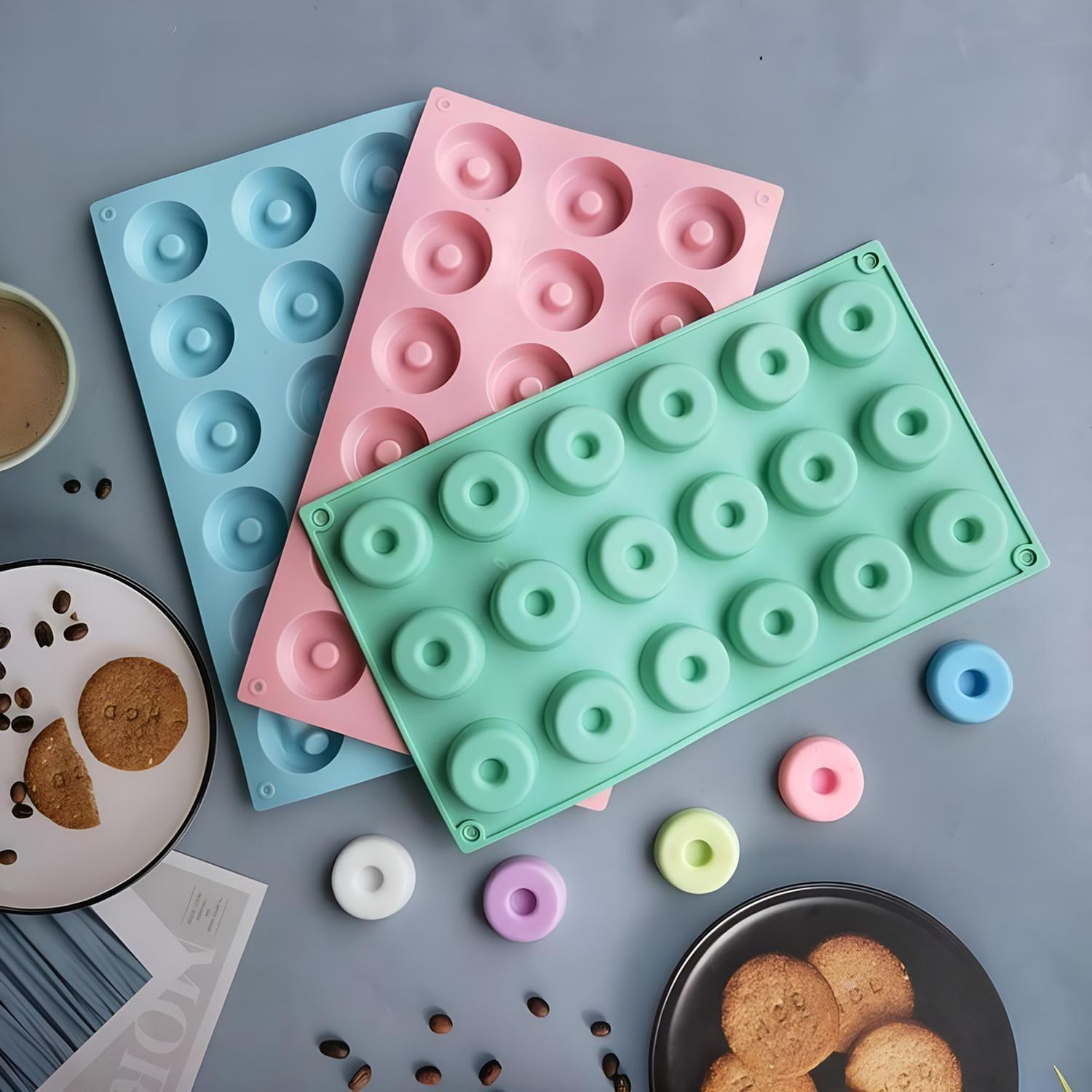 2 Moldes Reposteria Molde Silicona Molde Mini Donuts 18cav Multicolor / Molde Mini Donas 18cav-9