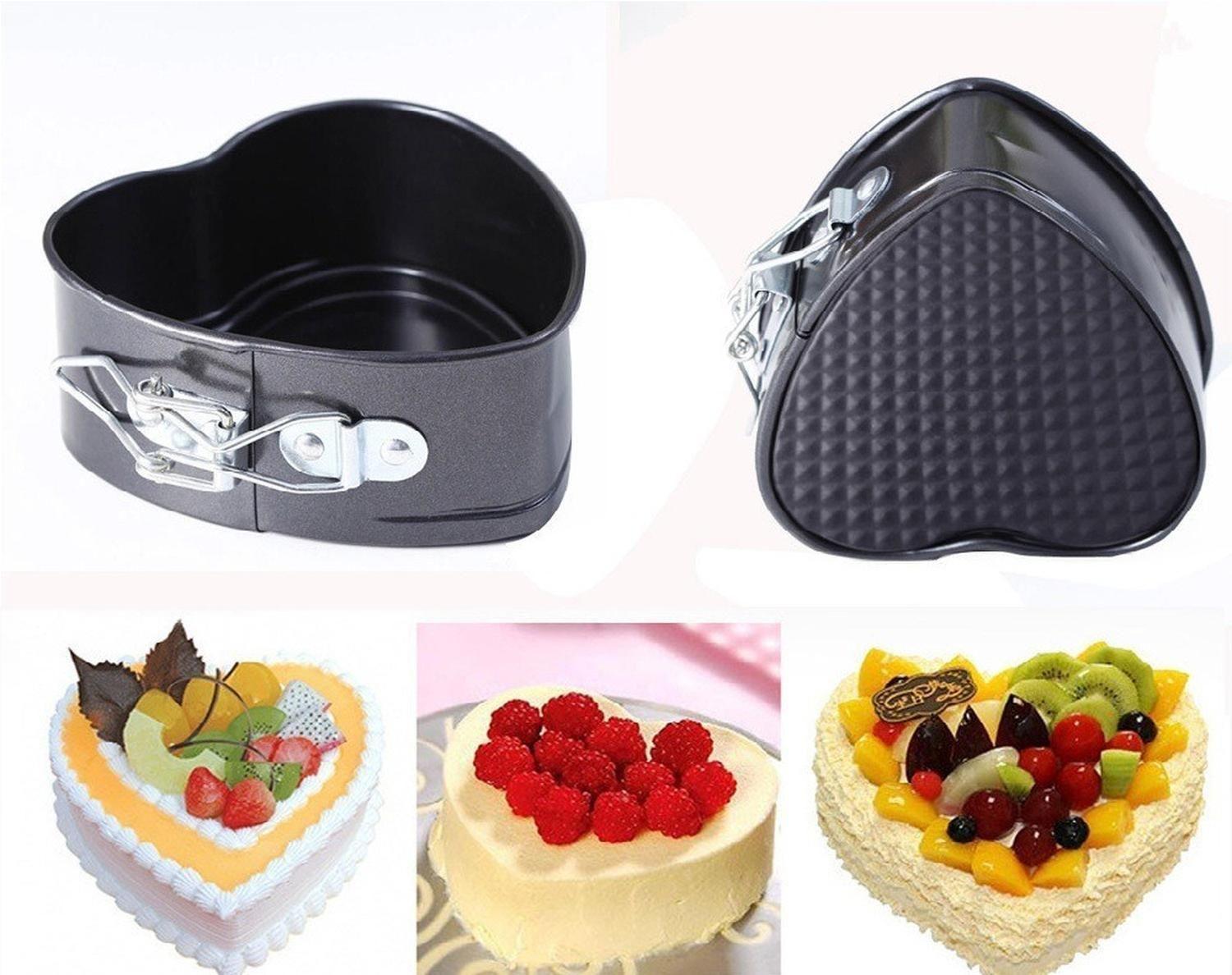 Moldes De Torta Corazon + Molde Mini Redondo Molde Queque Gris Claro-3