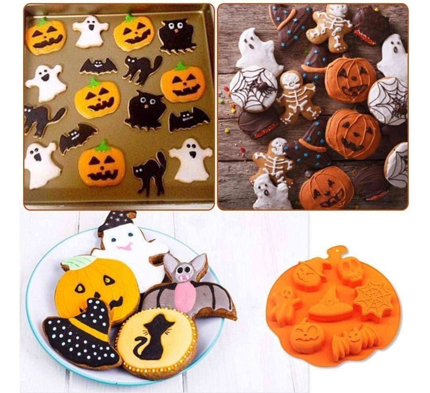 X2 Moldes Halloween Moldes Silicona Halloween De Calabaza 7 Naranja-2