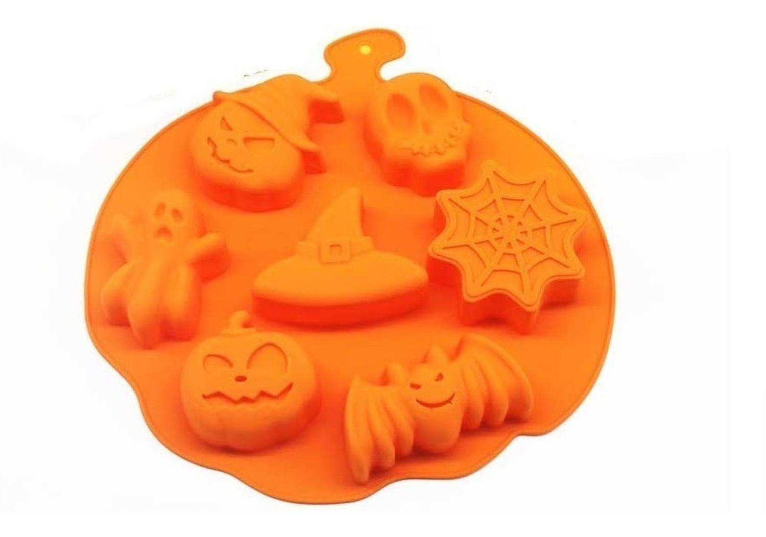 X2 Moldes Halloween Moldes Silicona Halloween De Calabaza 7 Naranja-5