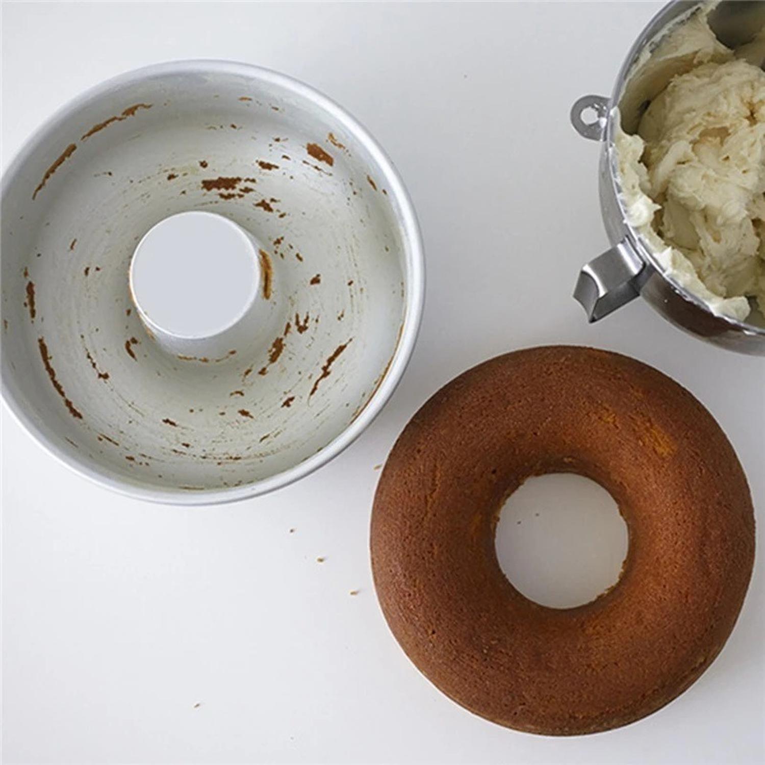 Molde Torta Molde Queque Redondo Molde Aluminio Flanera 30cm Gris Claro-3