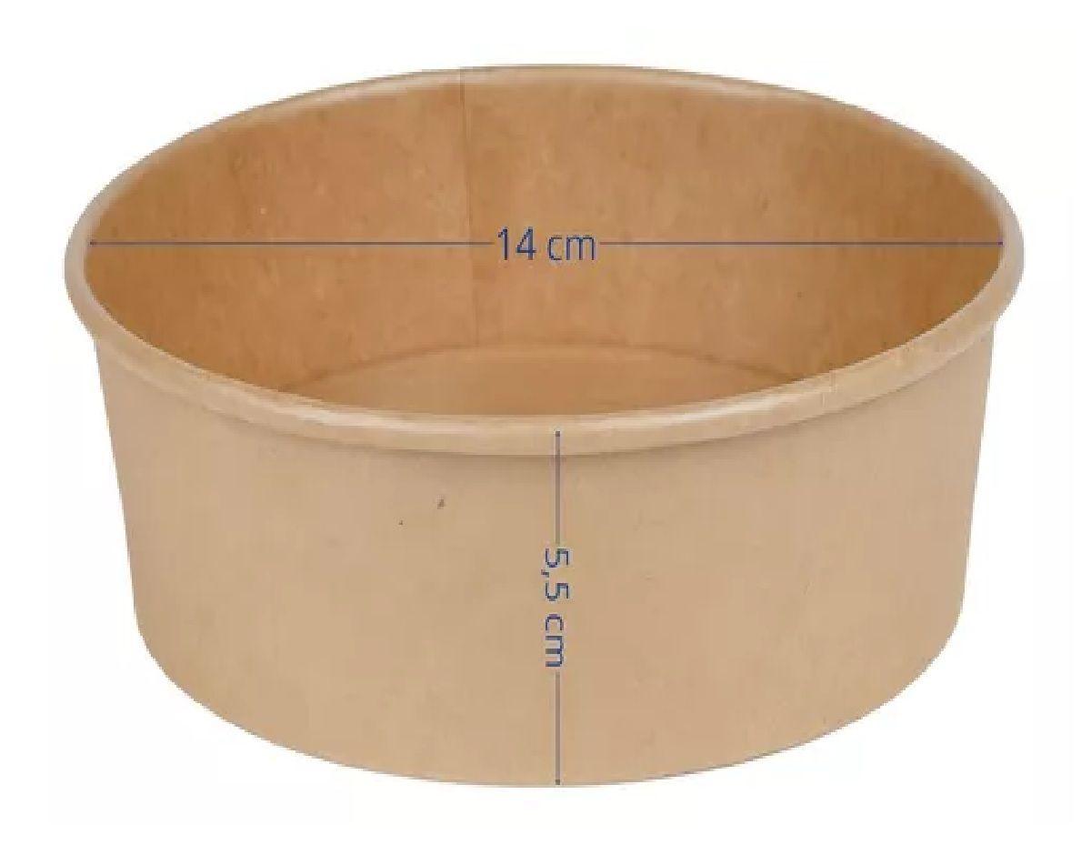 Pack X100 Bowl Con Tapa Bowls Plastico Polipapel Kraft 500cc-2