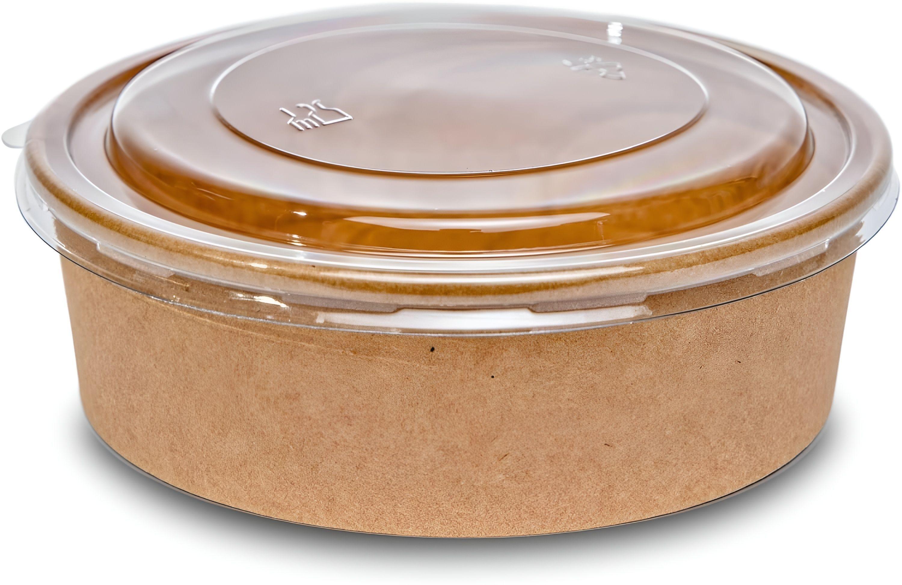 Pack X100 Bowl Con Tapa Bowls Plastico Polipapel Kraft 500cc-6