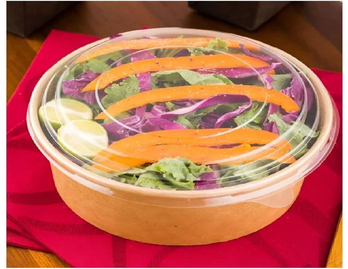 Pack X100 Bowl Con Tapa Bowls Plastico Polipapel Kraft 500cc-7