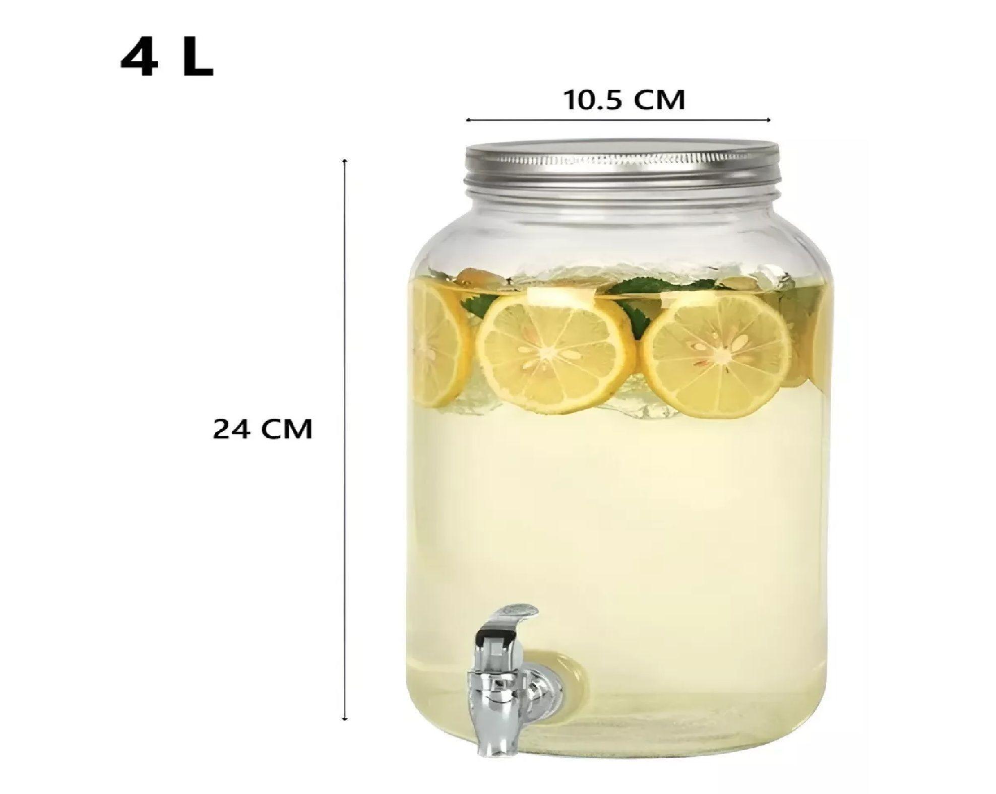 Jarro Para Jugo Dispensador De Bebidas Jarro De Vidrio 4l-2