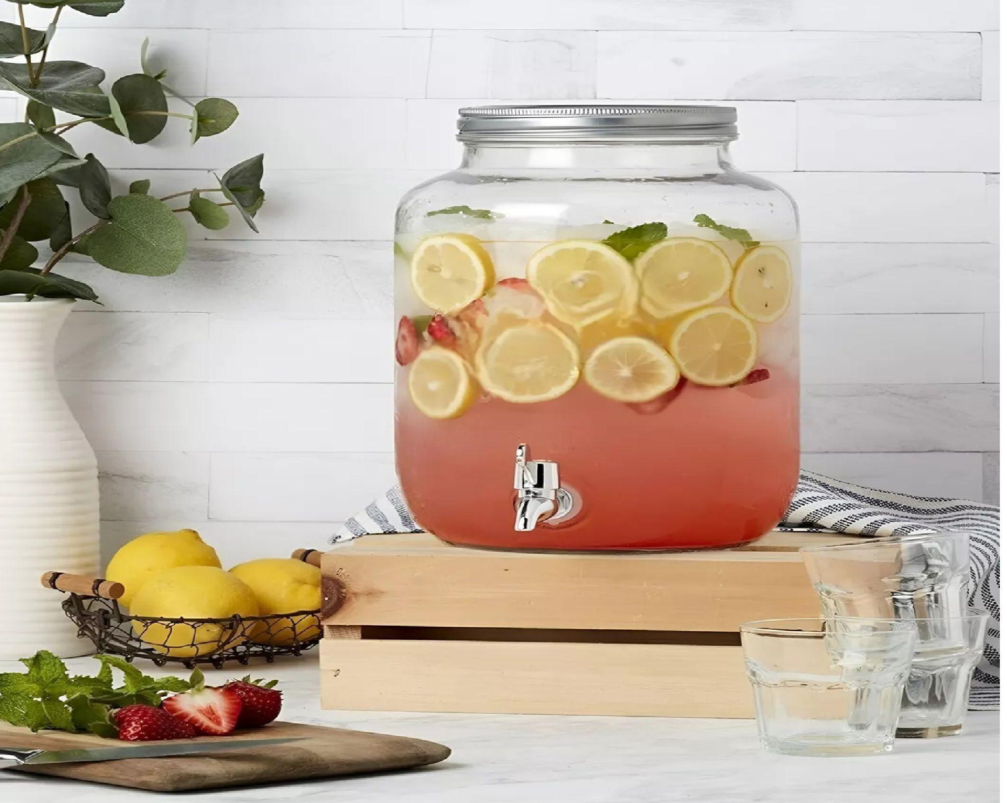 Jarro Para Jugo Dispensador De Bebidas Jarro De Vidrio 4l-6