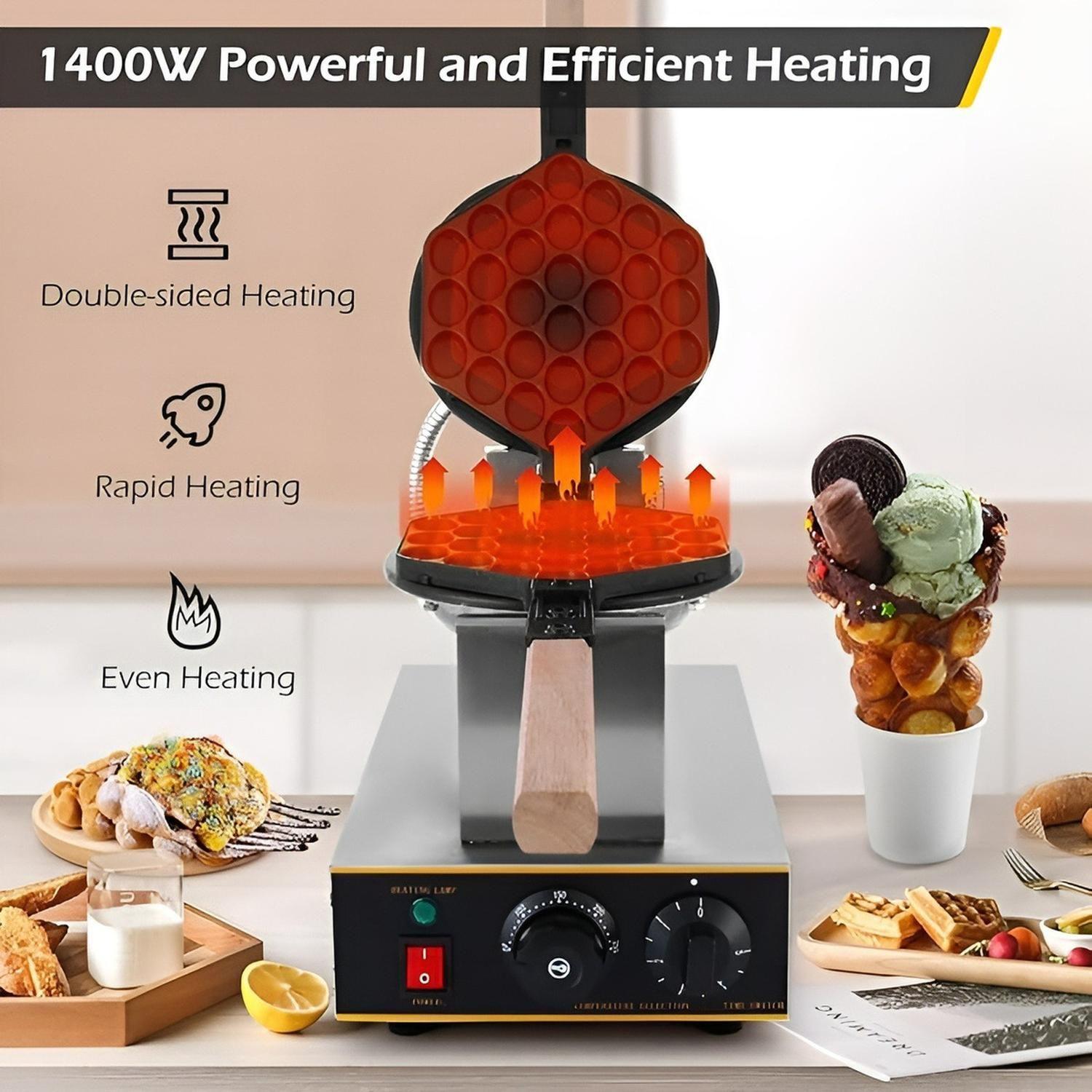 Maquina Para Waffles Wafleras Con Formas Waffle Burbuja-5