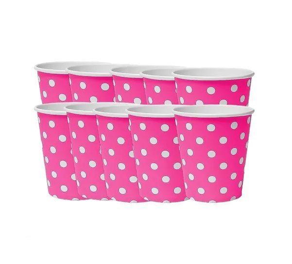 Pack X10 Vasos Desechables Cumpleaños fucsia-3