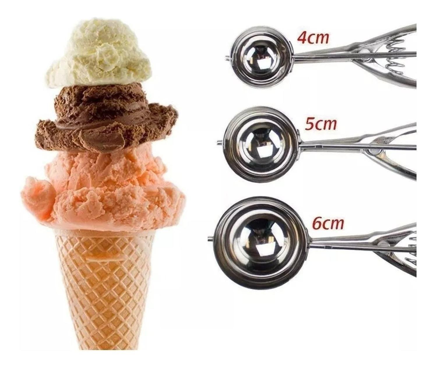 Pack X3 Cucharas Helado Cuchara Helado Cuchara De Helado 6cm Plateado-7