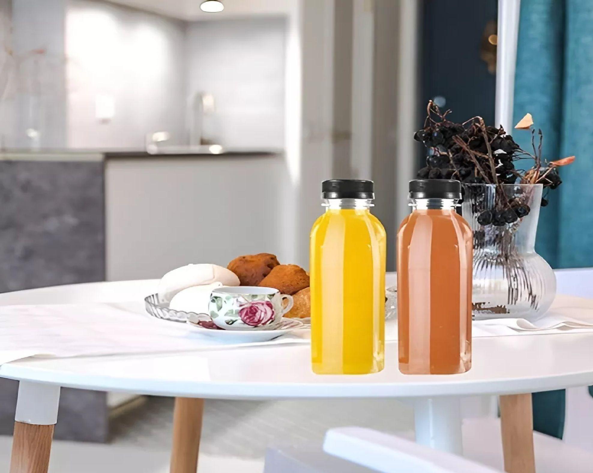 24 Botellas Plasticas Transparentes Botella Con Tapa 500ml Botellas Para Jugos Botella  Pet Con Tapa-3