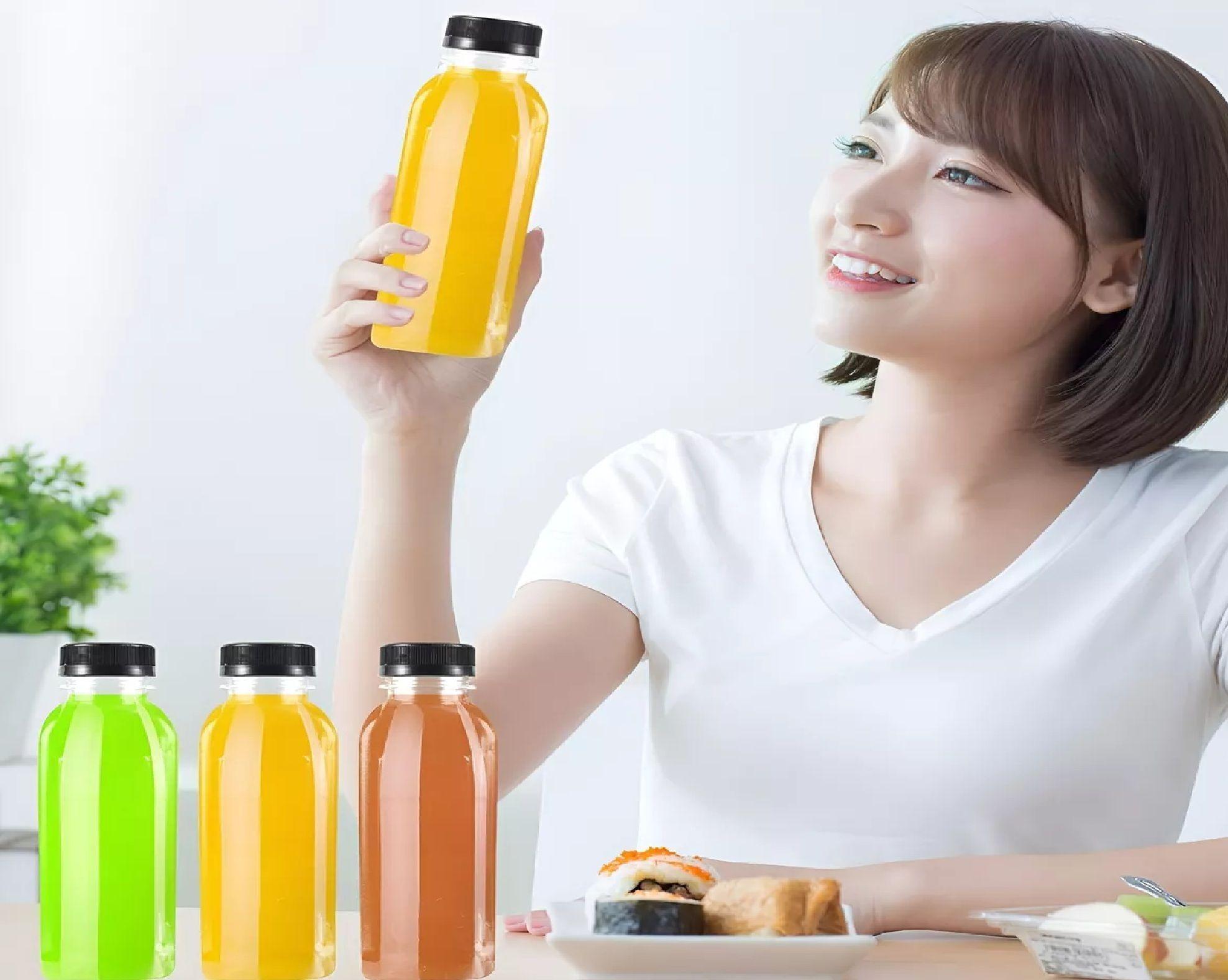 24 Botellas Plasticas Transparentes Botella Con Tapa 500ml Botellas Para Jugos Botella  Pet Con Tapa-4