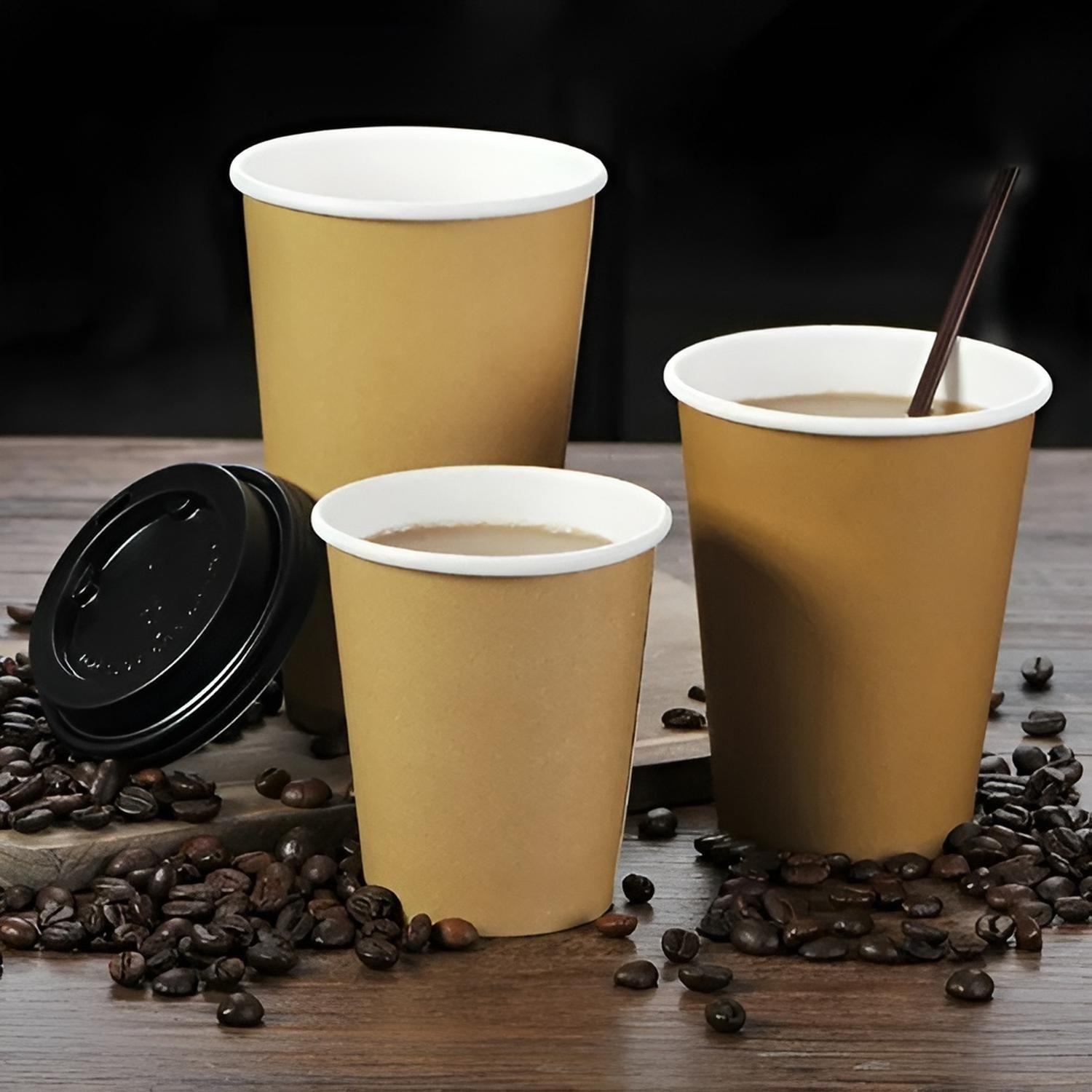X150 Vaso Kraft Vasos Cafe Vaso Polipapel Liso C/tapa 8oz Vasos Termicos Desechables Vaso Café Vasos-3
