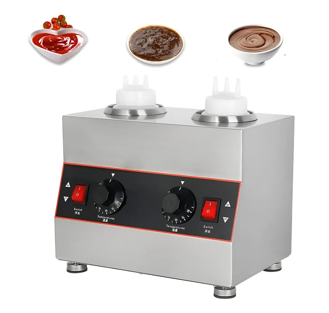 Dispensador Salsas Botellas Dispensadoras Envases 650ml Calentador De Botellas Calentador Eléctrico-4