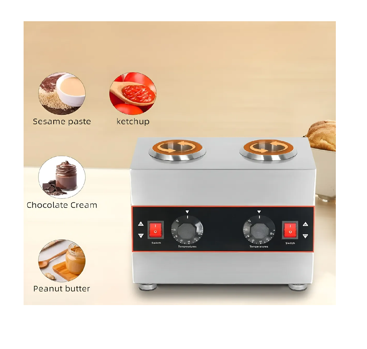 Dispensador Salsas Botellas Dispensadoras Envases 650ml Calentador De Botellas Calentador Eléctrico-6