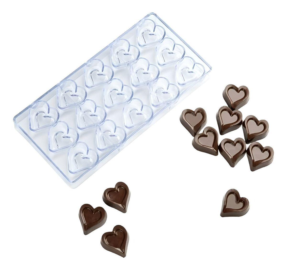 2 Moldes Para Chocolate Moldes De Policarbonato Corazones 3d Moldes Para Chocolates Corazon Bombones-4