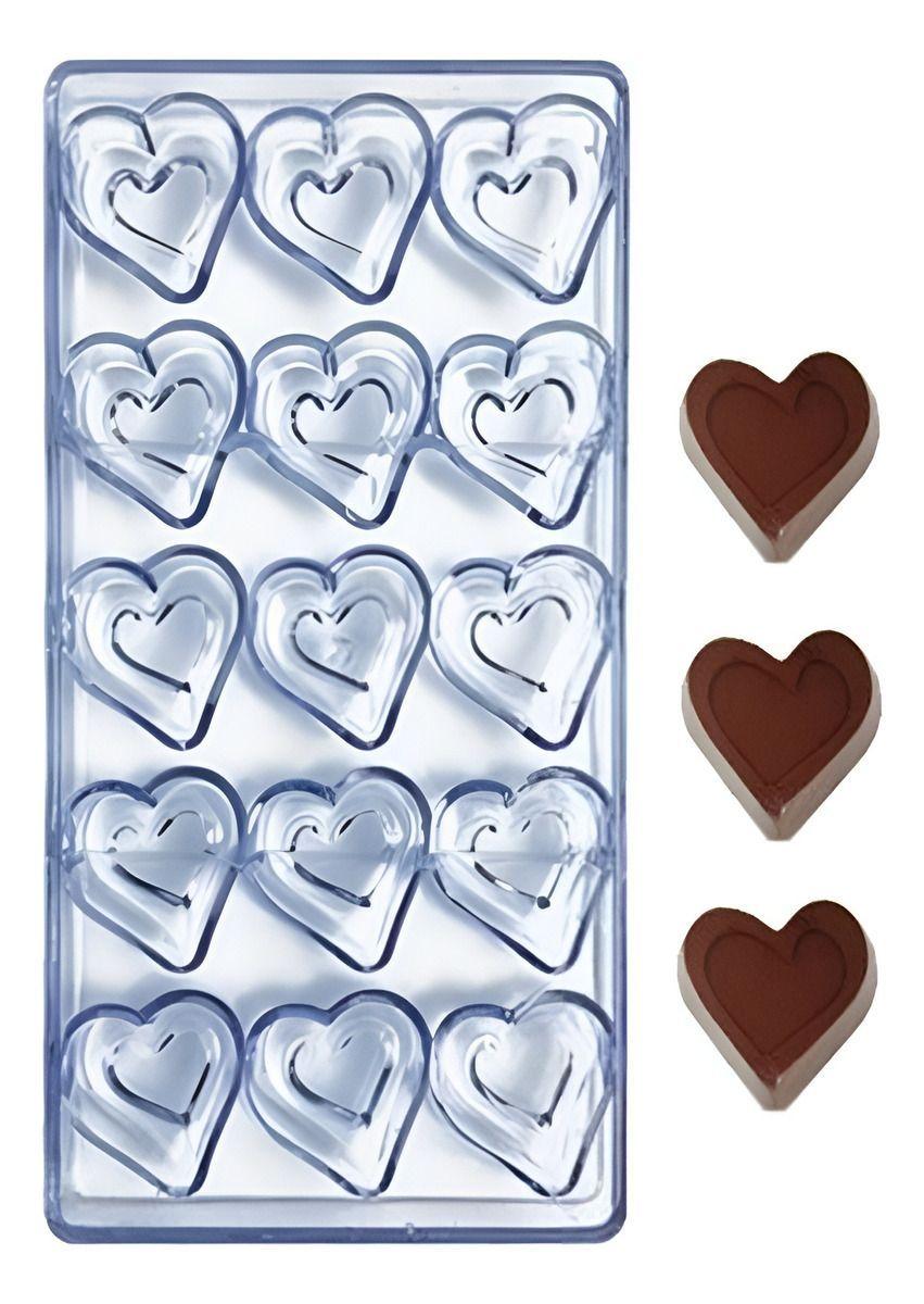 2 Moldes Para Chocolate Moldes De Policarbonato Corazones 3d Moldes Para Chocolates Corazon Bombones-7