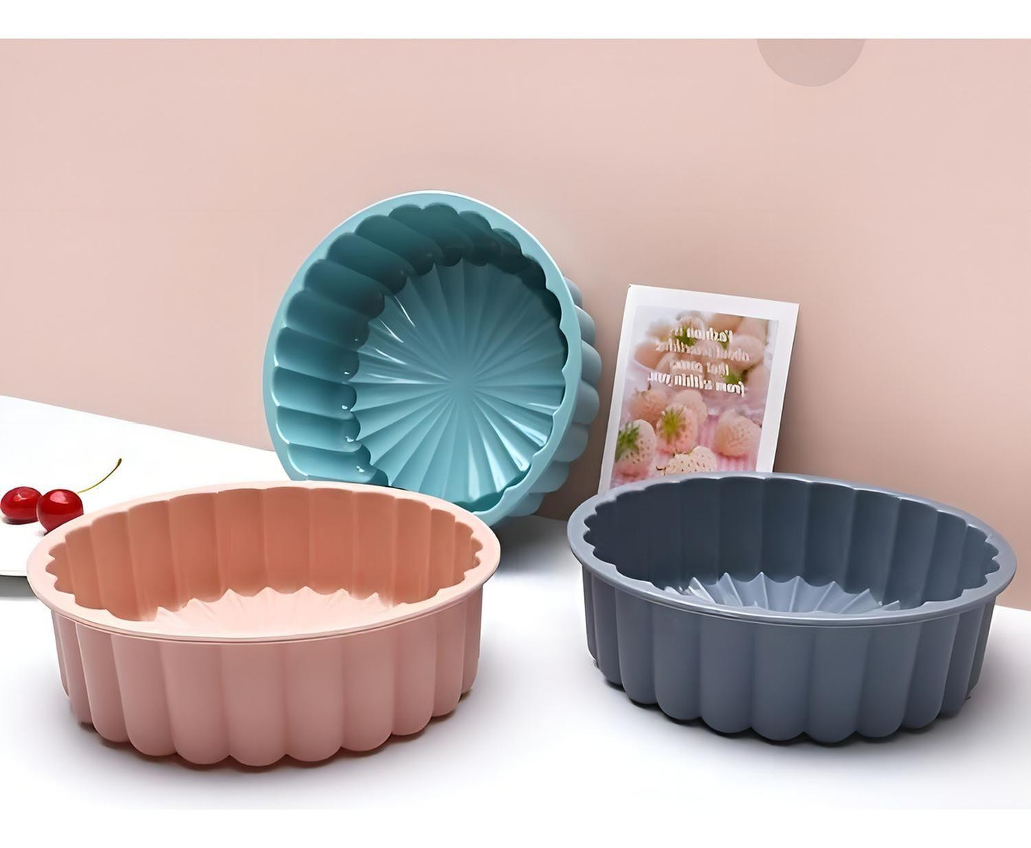 Pack X2 Moldes Silicona Pastelería Cl Redondos 19cm Antiadhesivos Para Tortas-7