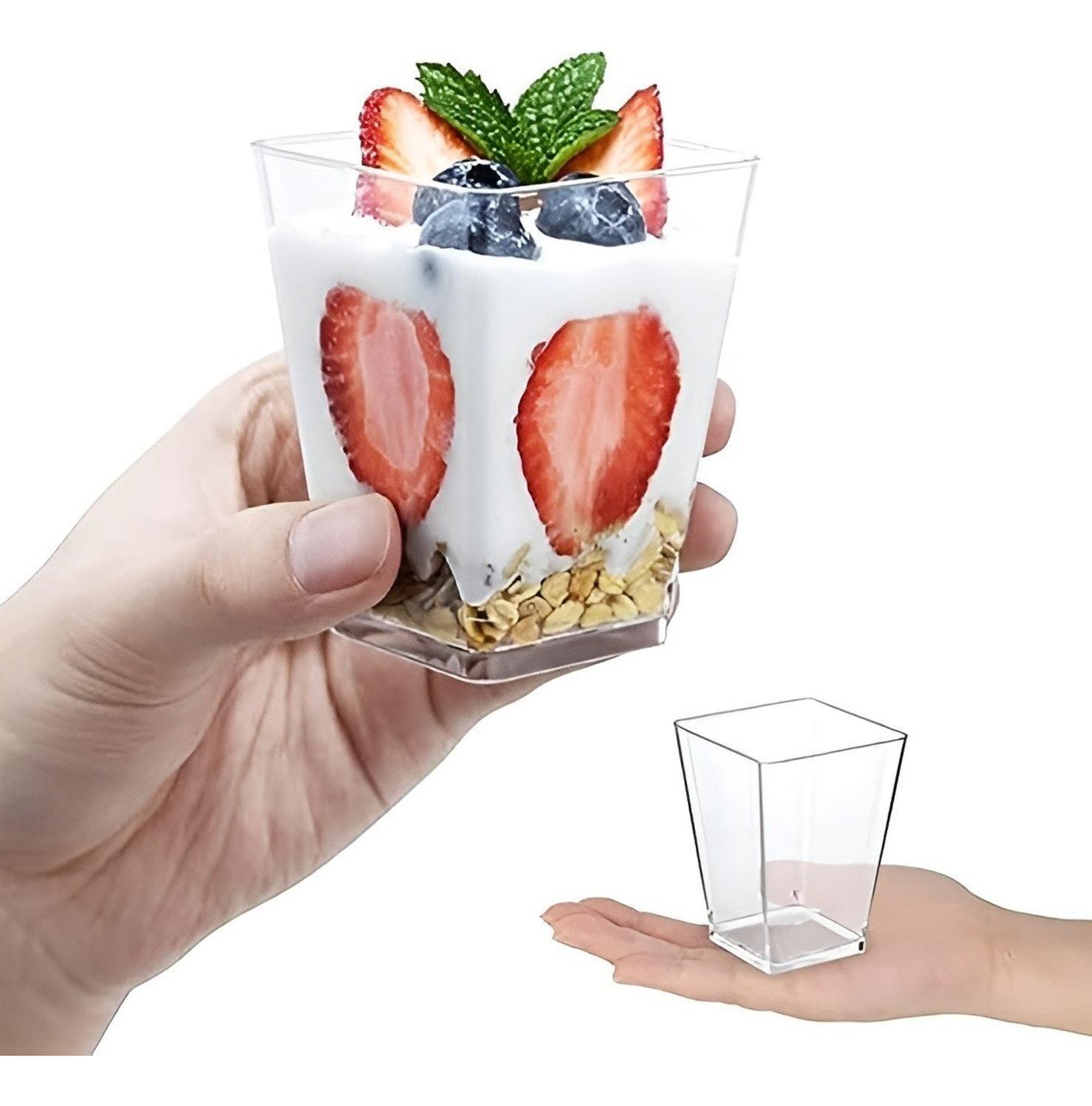 20 Vasos Para Postres Set De Vasos Shot Postres C/tapa 220ml Transparente-8