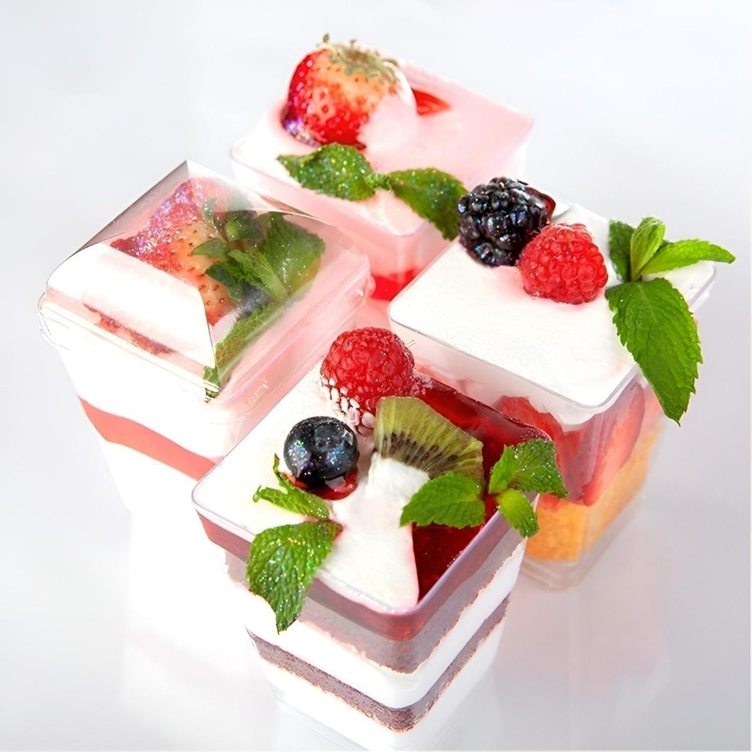 20 Vasos Para Postres Set De Vasos Shot Postres C/tapa 220ml Transparente-9