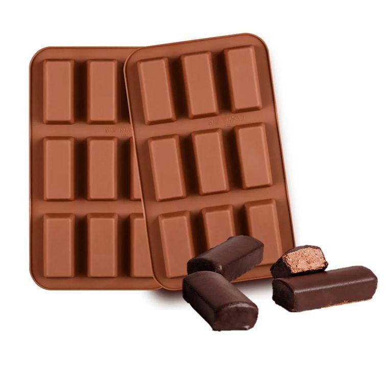 2 Moldes Silicona Chocolate Molde De Silicona Barra Cereal-4