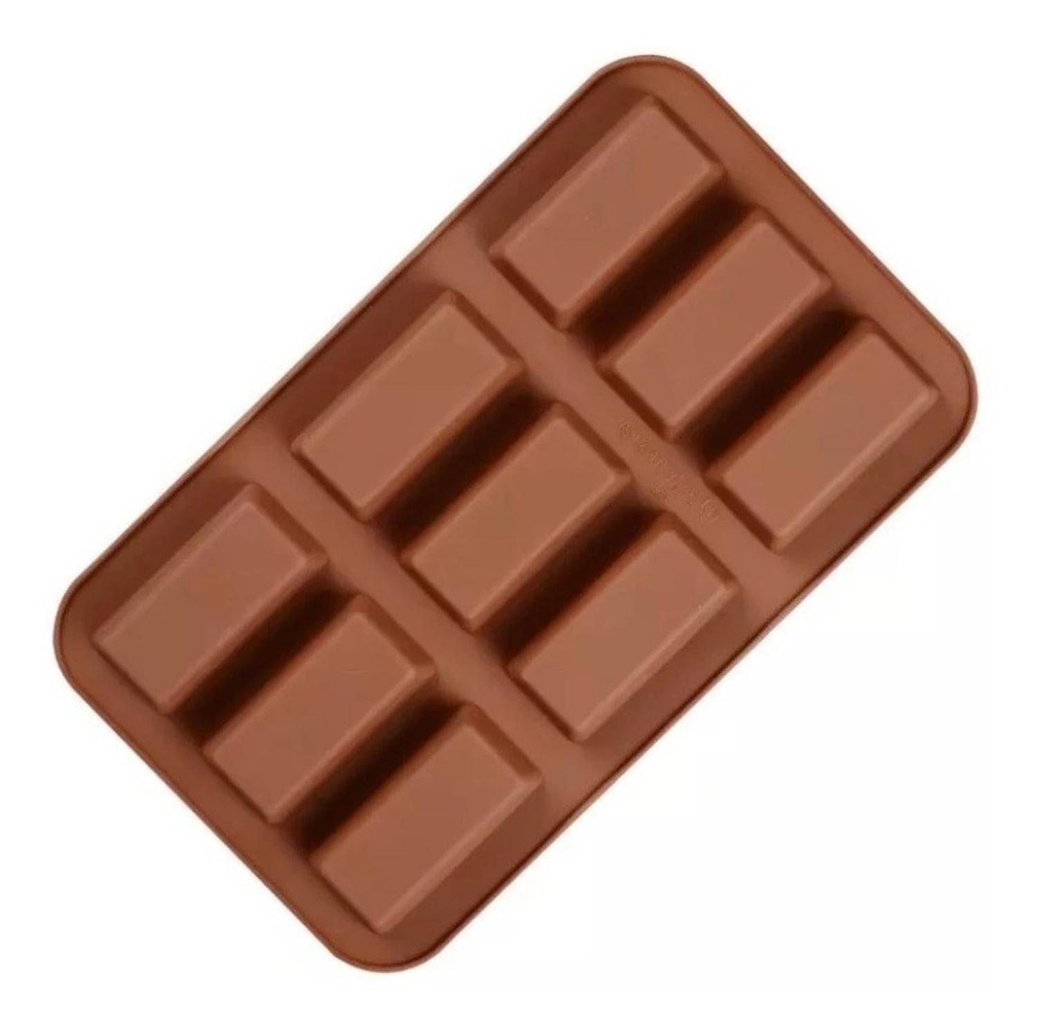 2 Moldes Silicona Chocolate Molde De Silicona Barra Cereal Marrón-7