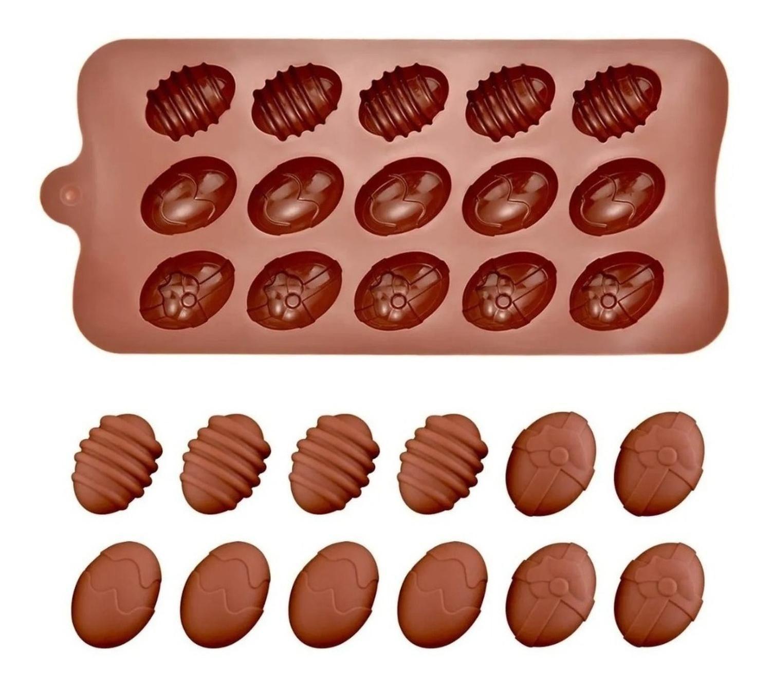 6 Moldes Para Huevos De Pascua Molde Huevo Chocolate Huevito Marrón-2
