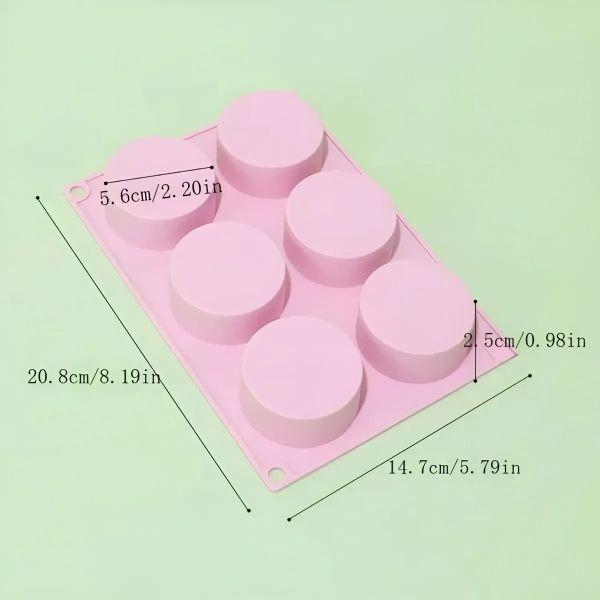 Molde De Silicona Cheesecake Molde Jabon Molde 6cavid Redond Color Multicolor-2