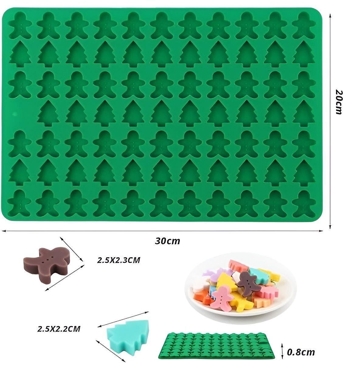 Pack X2 Moldes Chocolate Molde Silicona Arbol Jengibre 76cav-2
