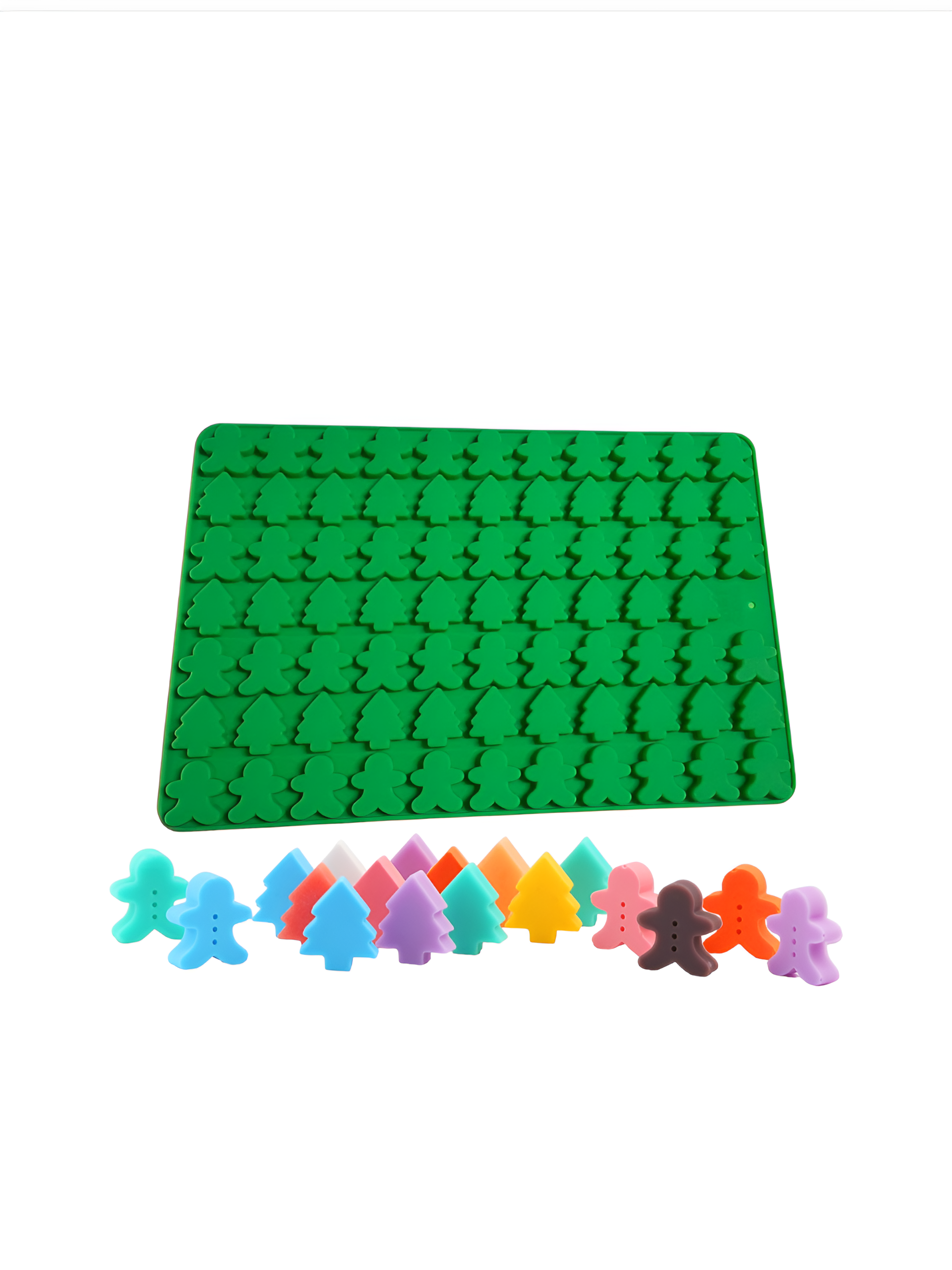 Pack X2 Moldes Chocolate Molde Silicona Arbol Jengibre 76cav-7