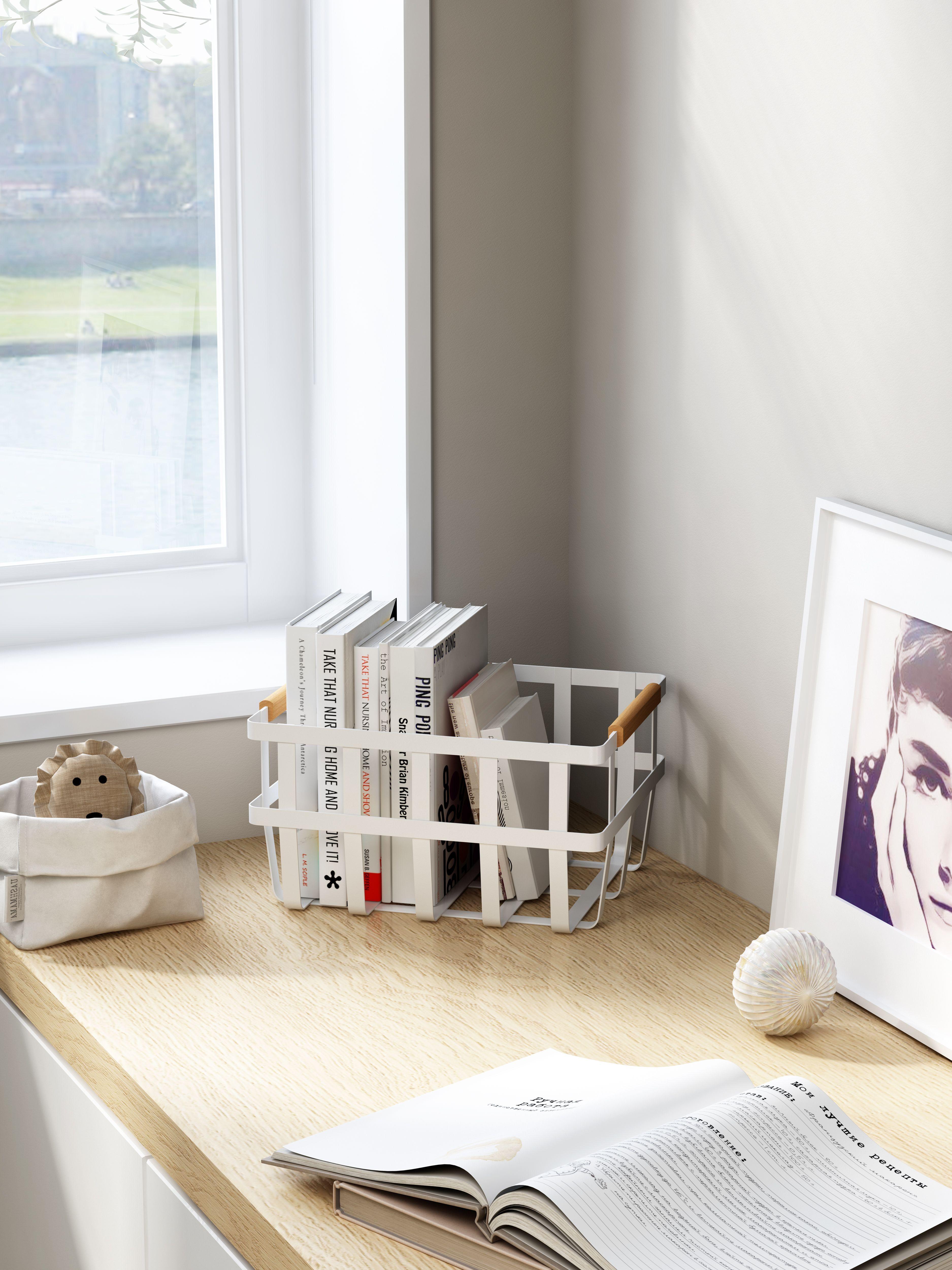 Canasta Metálica Organizadora Con Asas Bamboo-2