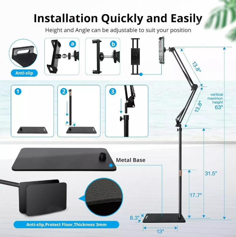 Soporte Tablet Pedestal Flexible Soporte Celular Suelo 360-5