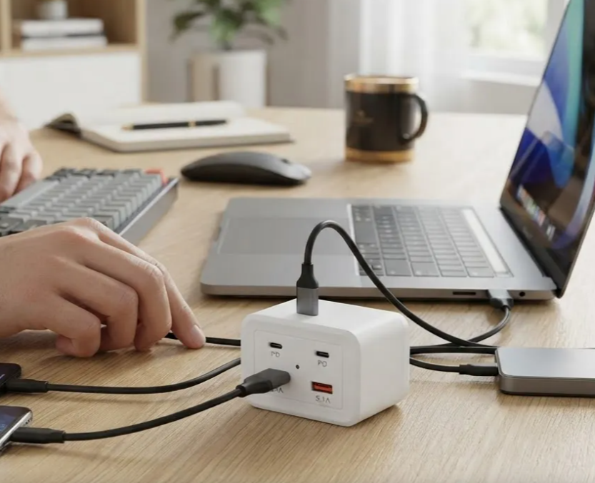 Cargador Adaptador Usb Alargador Enchufe 220v 4 Puertos 2 Usb 2 Tipo C 5 1a-1