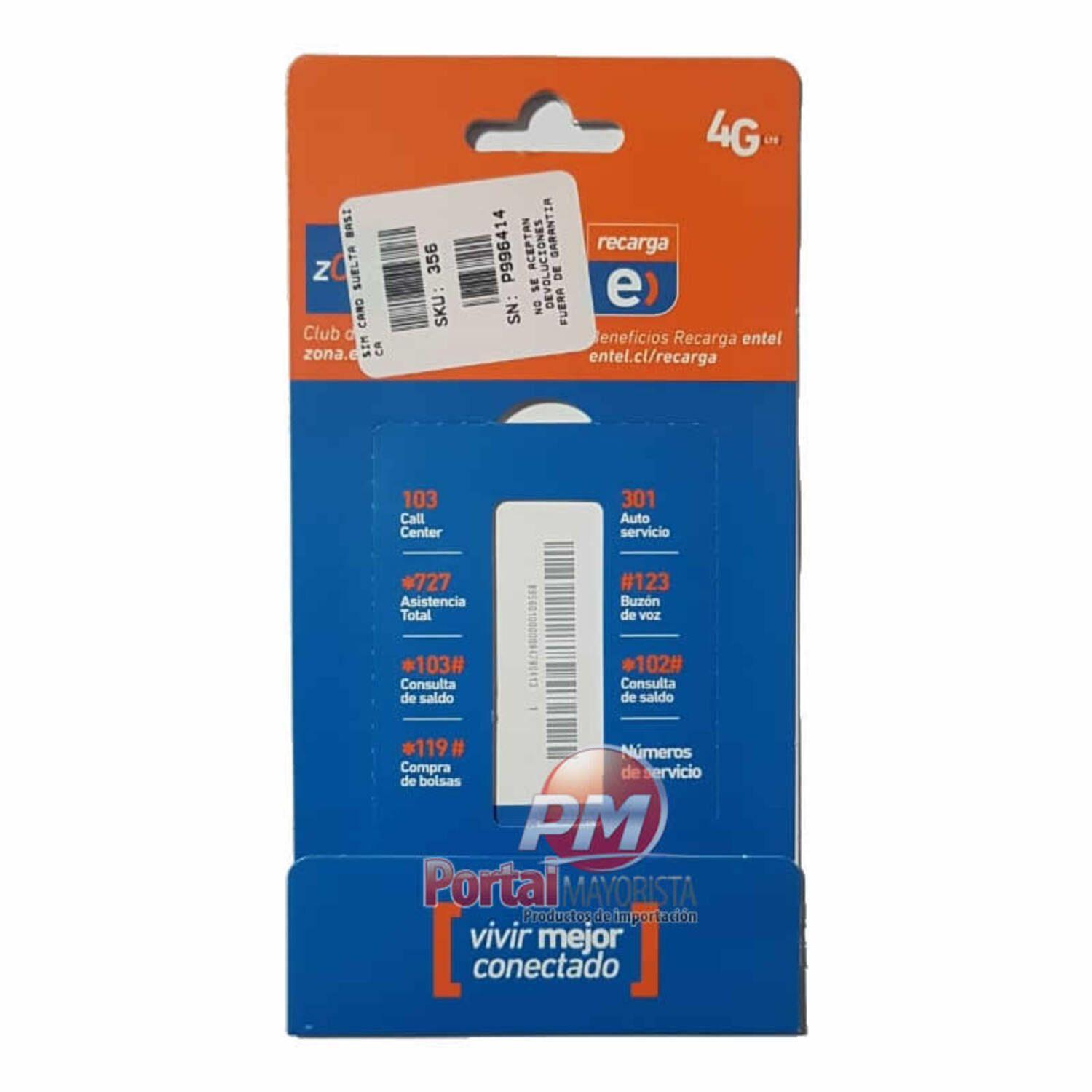 Chip Sim Card Prepago Entel + Carga Inicial-2