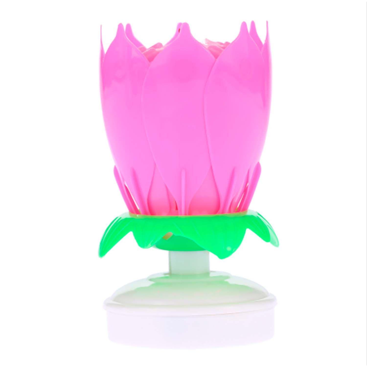 Vela Flor De Loto Musical Para Cumpleaños-0