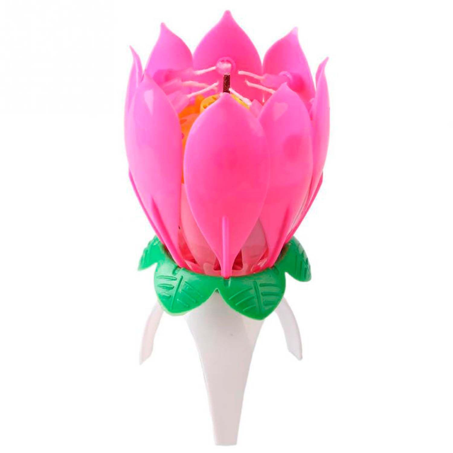 Vela Flor De Loto Musical Para Cumpleaños-1
