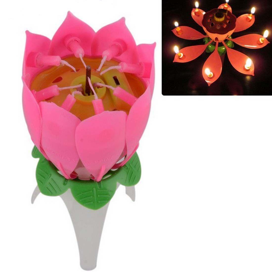 Vela Flor De Loto Musical Para Cumpleaños-5