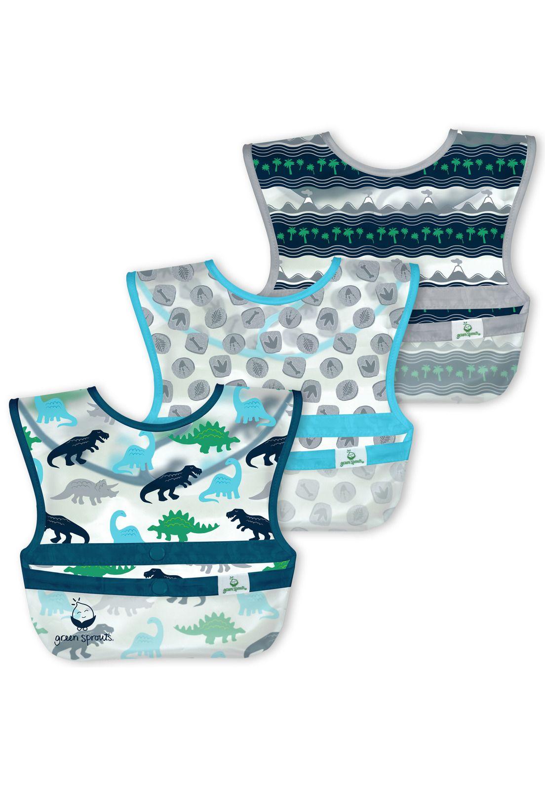 Baberos Snap & Go W/O Azul Dino Set de 3-0