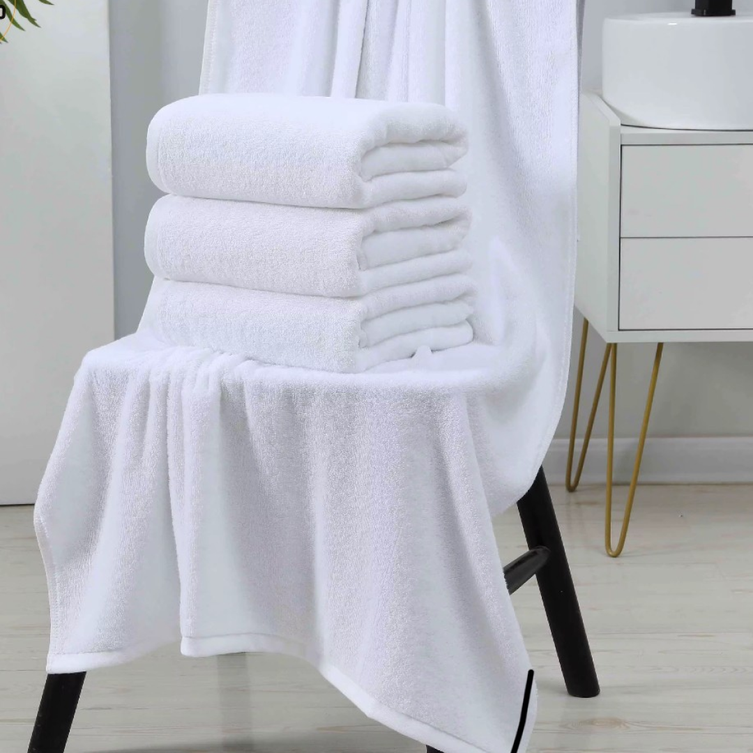 Toalla Sábana 90x170 Cm Algodón Premium de 650 Gramos/m2 Color Blanco-3