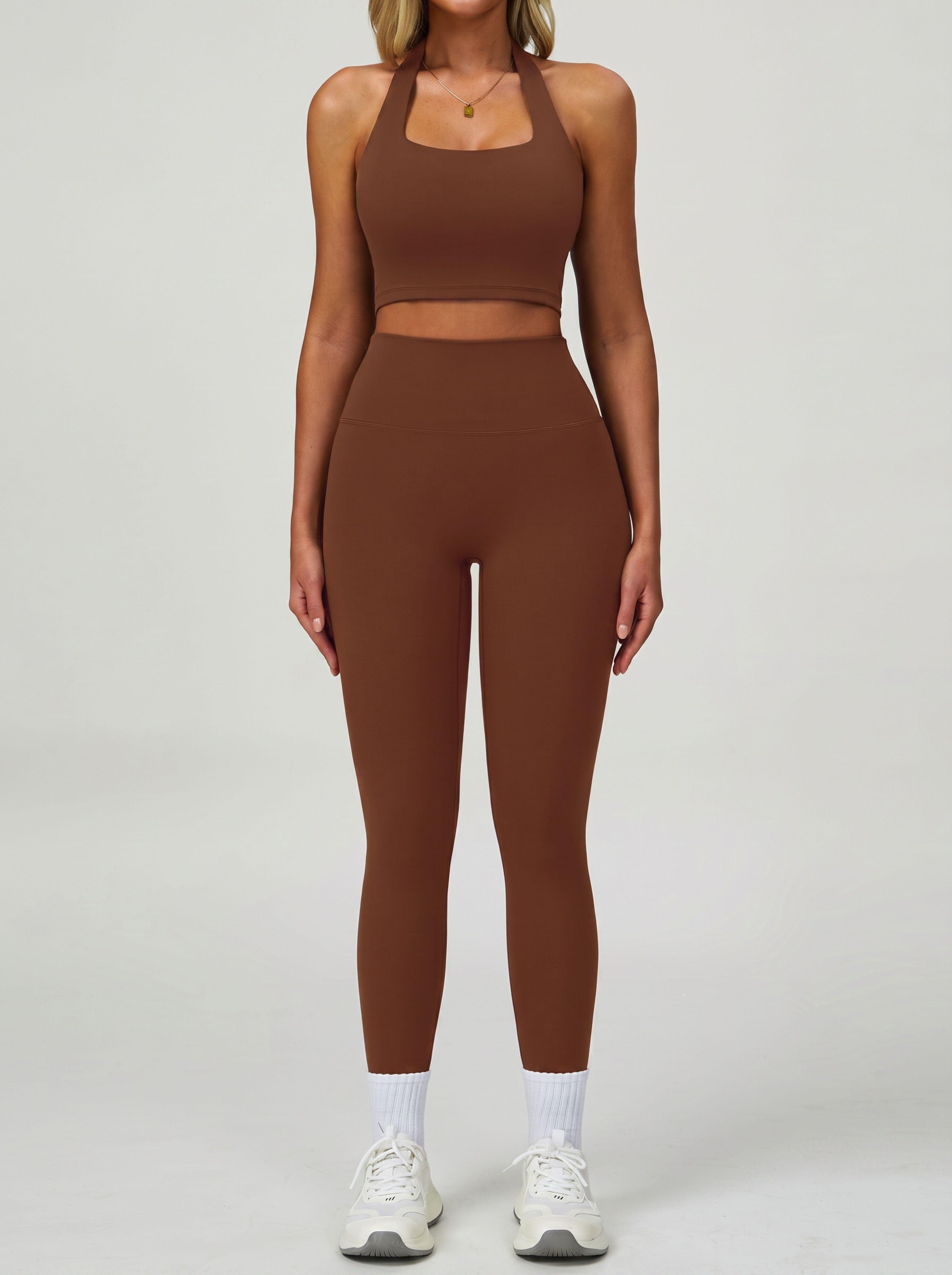 Conjunto Deportivo Mujer Calza Tiro Alto Y Peto Halter-0