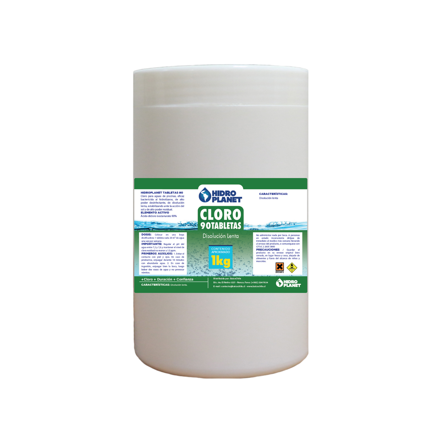 Cloro Tableta Para Piscina, Pote 1kg-0