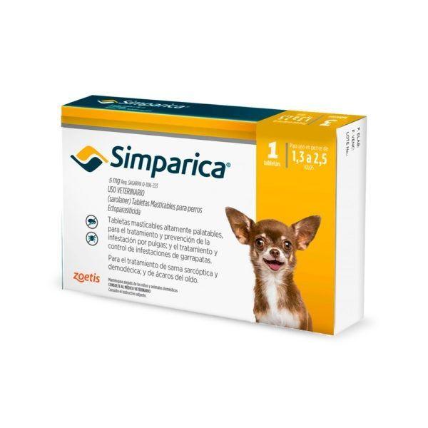 Simparica 5 mg para perros de 1.3- 2.5 Kg  (1 comp)-0