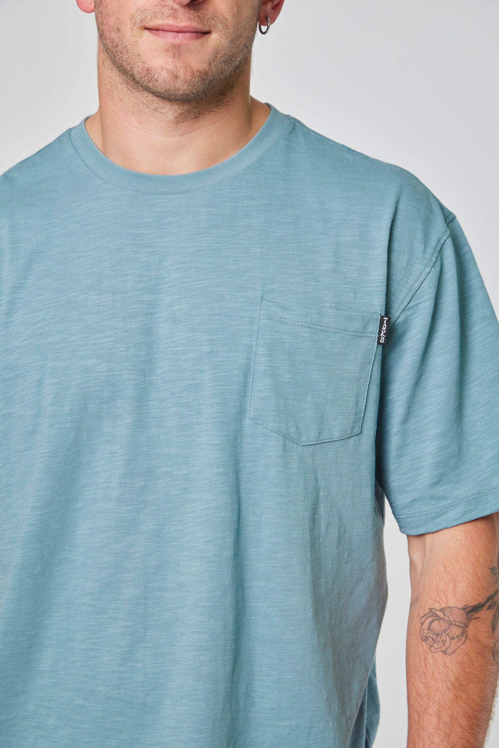 Polera MC Bolsillo Celeste-1