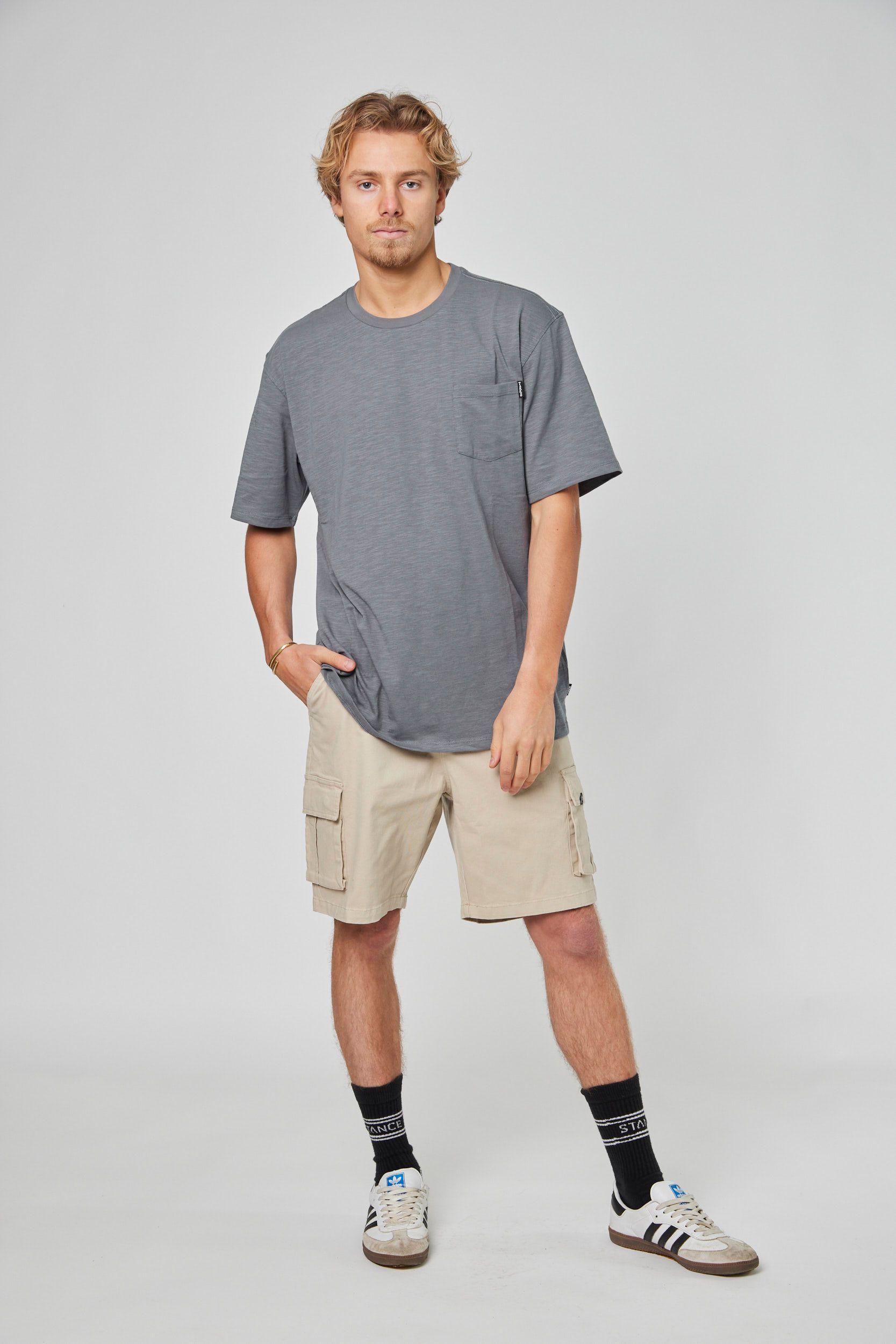 Polera MC Bolsillo Gris -2