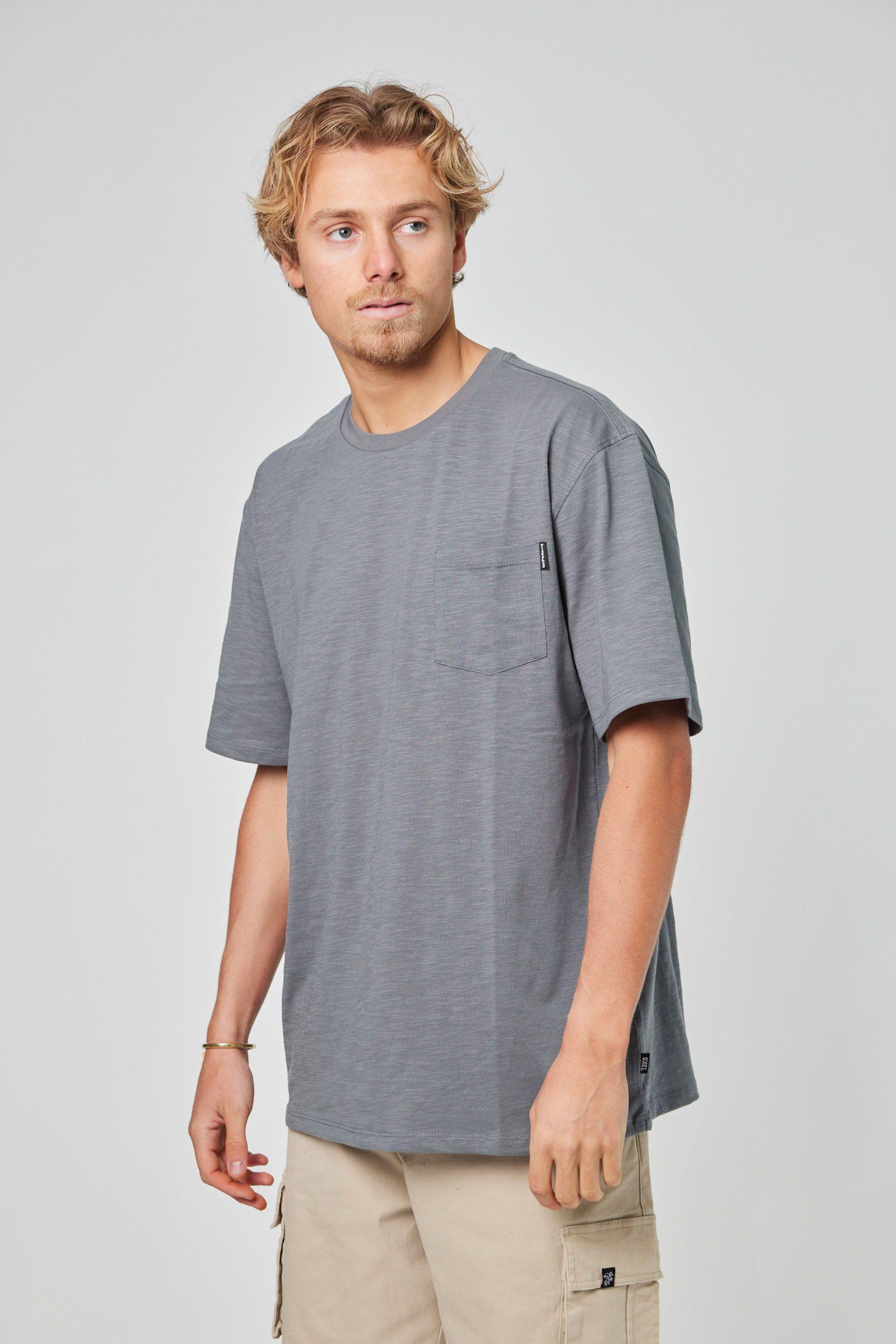Polera MC Bolsillo Gris -3