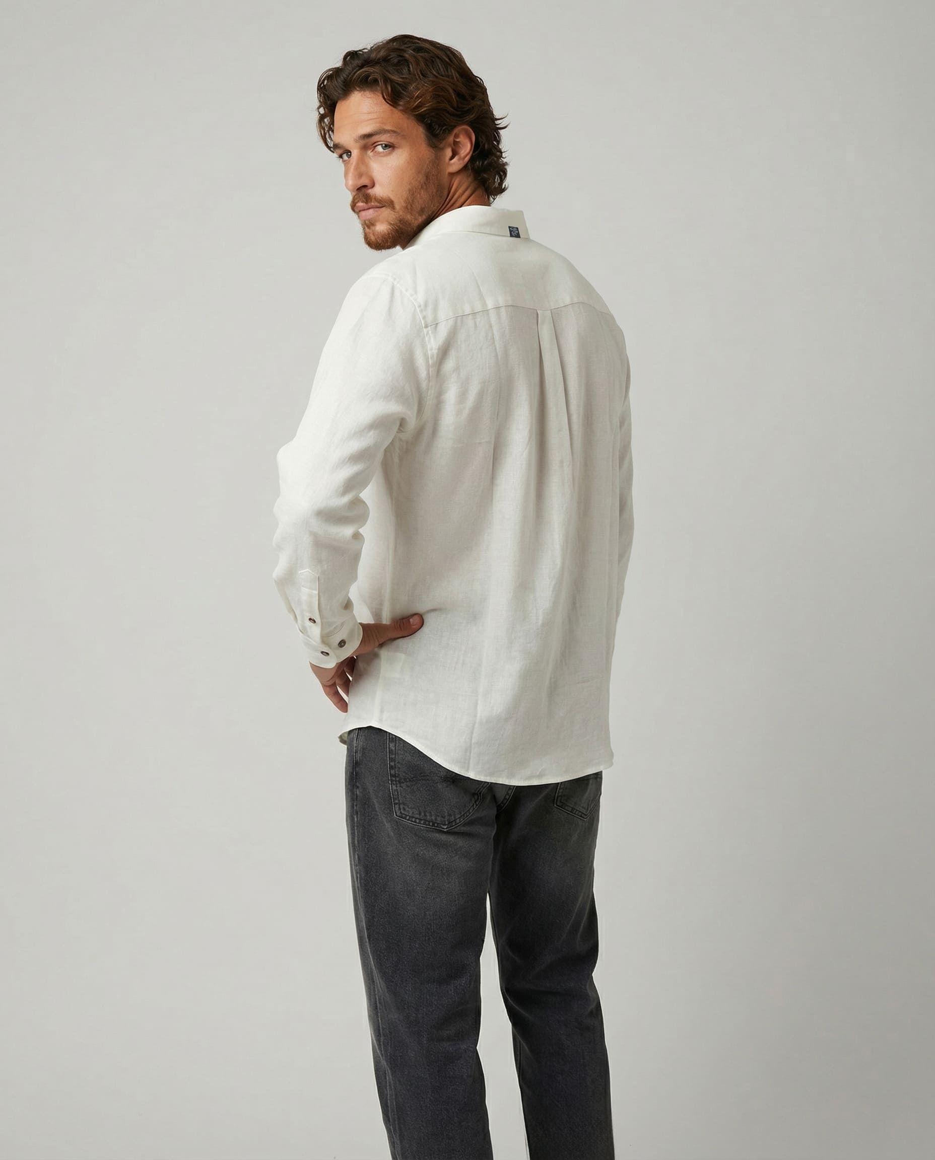 Camisa Hombre Solid Blanco-3