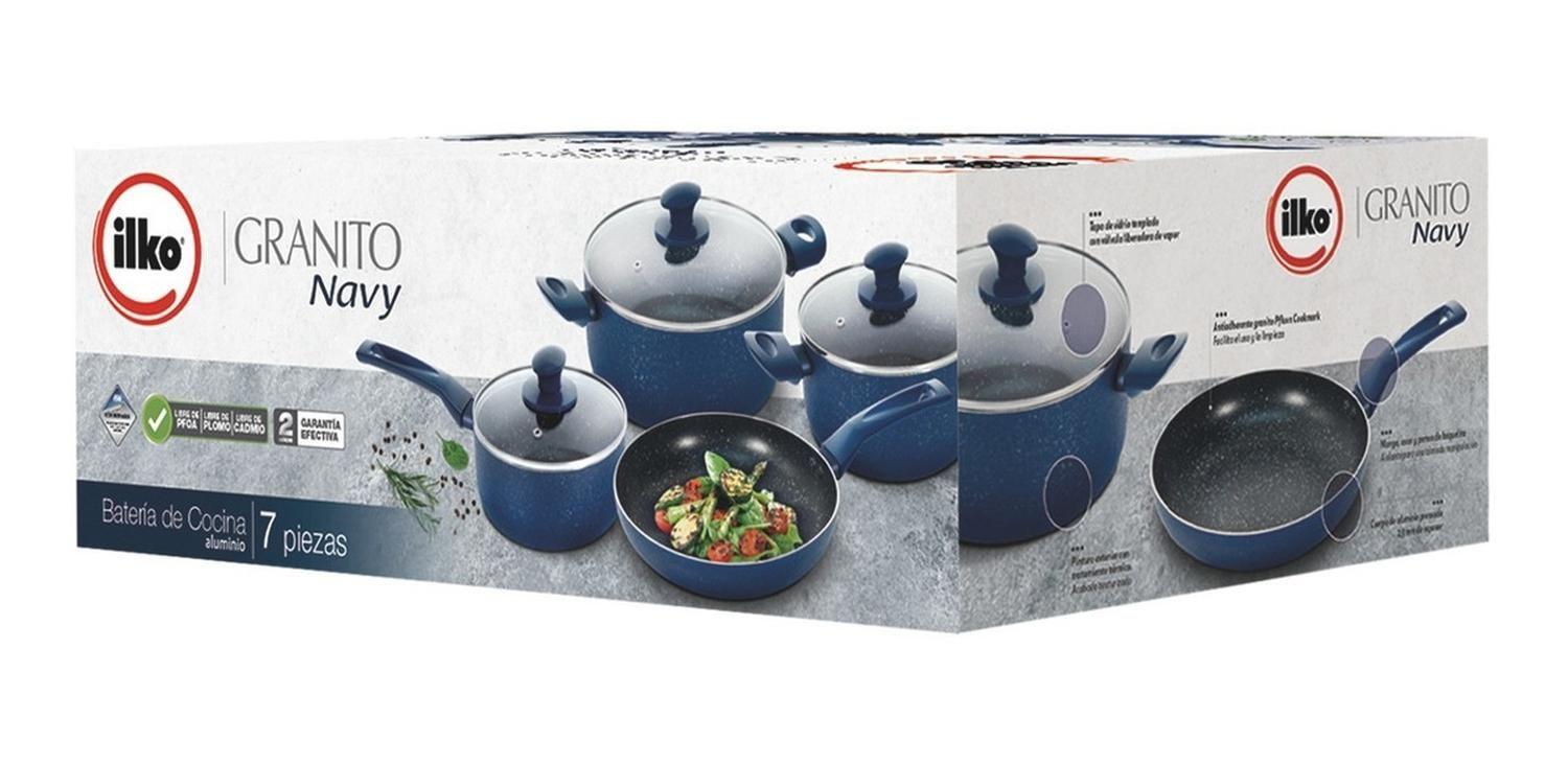 Batería 7 Pzs Granito Navy Ilko-5